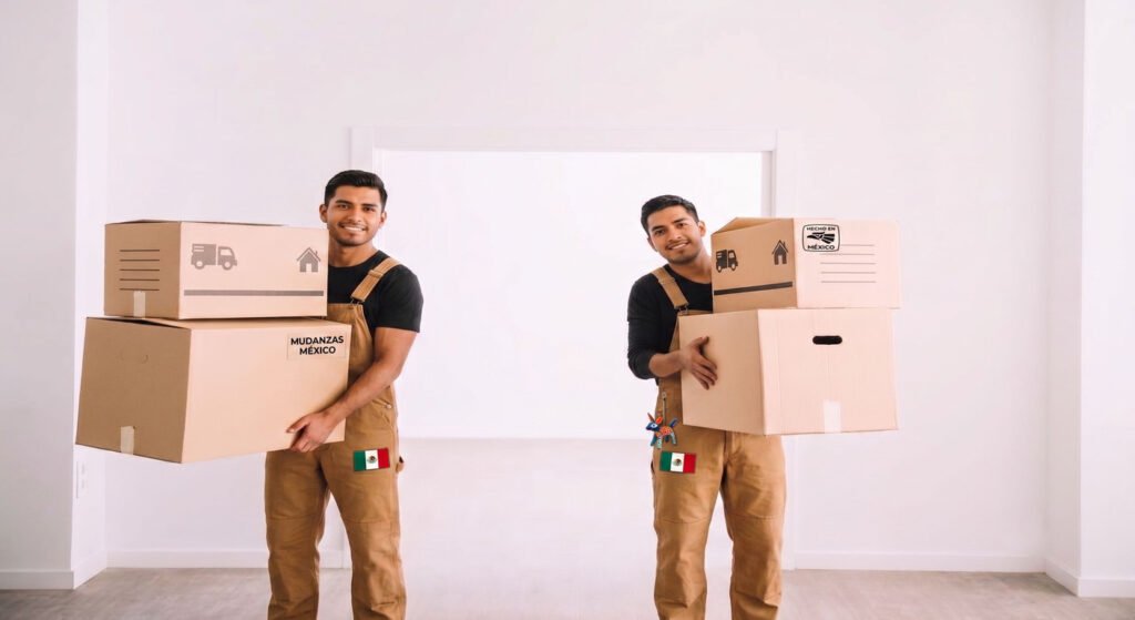 Empleados de mudanzas los garcía realizando una mudanza pequeña