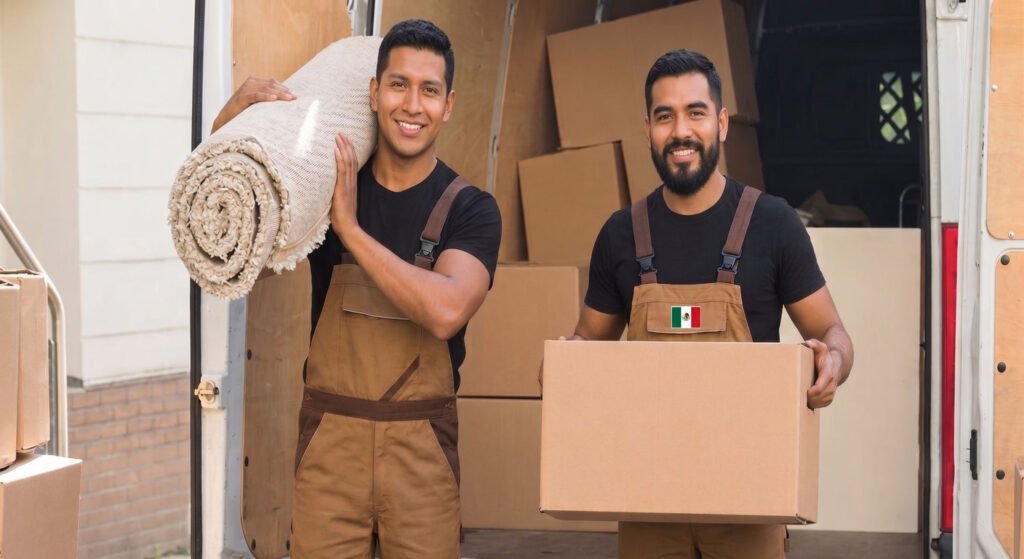 Empleados de mudanza los garcia realizando una mudanza express en zapopan